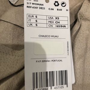 Beige suede mango sleeveless duster